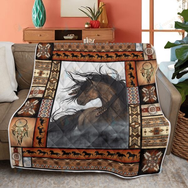 Native American Blanket, Horse Dream Native American All Over Printed Blanket, Native Blankets