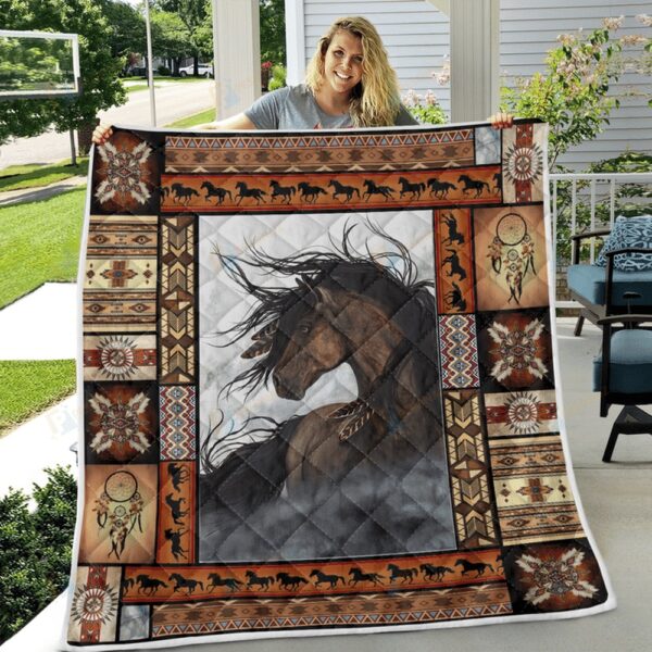 Native American Blanket, Horse Dream Native American All Over Printed Blanket, Native Blankets