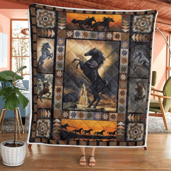 Native American Blanket, Horse Pride Native American All Over Printed Blanket, Native Blankets