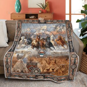 Native American Blanket Horse Tribal Native American All Over Printed Blanket Native Blankets 5 z4m3ka.jpg