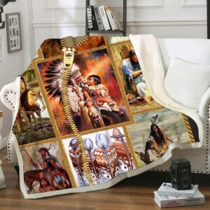 Native American Blanket Indigenous Family Fleece Blanket Native Blankets 1 wvmd5q.jpg