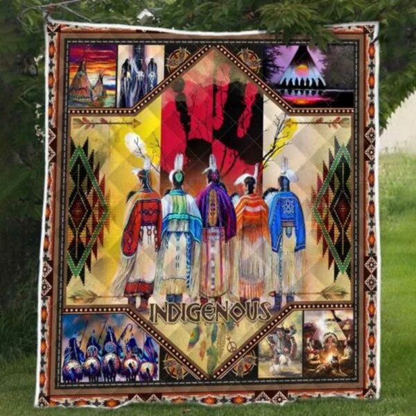 Native American Blanket, Indigenous Red Hand Native American All Over Printed Blanket, Native Blankets