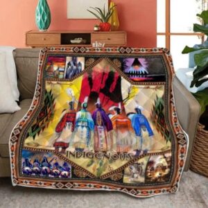 Native American Blanket Indigenous Red Hand Native American All Over Printed Blanket Native Blankets 5 lobyu5.jpg