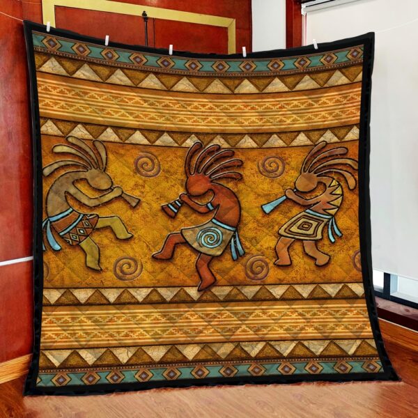 Native American Blanket, Kokopelli Dance Native American All Over Printed Blanket, Native Blankets