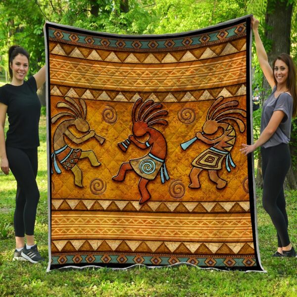 Native American Blanket, Kokopelli Dance Native American All Over Printed Blanket, Native Blankets