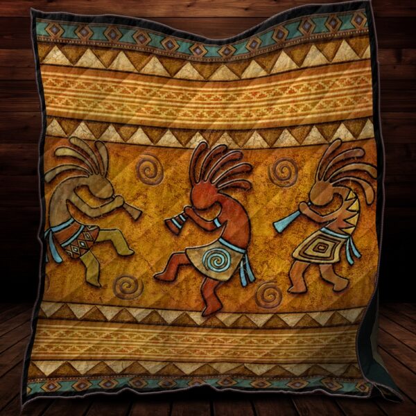 Native American Blanket, Kokopelli Dance Native American All Over Printed Blanket, Native Blankets