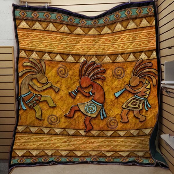 Native American Blanket, Kokopelli Dance Native American All Over Printed Blanket, Native Blankets