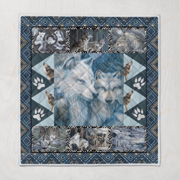 Native American Blanket, Love Wolf Native American All Over Printed Blanket, Native Blankets