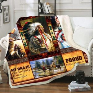 Native American Blanket, Native Chief Fleece Blanket,…