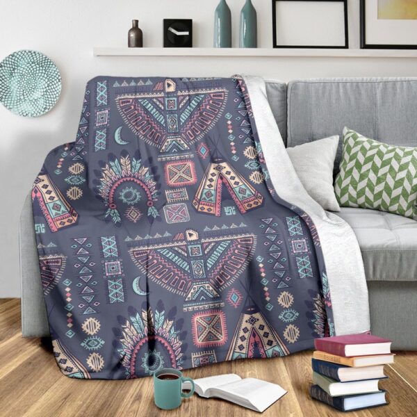 Native American Blanket, Navajo Native Aztec Indians American Tribal Print Blanket, Native Blankets