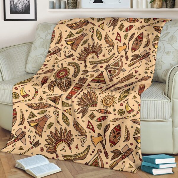 Native American Blanket, Navajo Tribal Aztec Native Indians American Print Blanket, Native Blankets