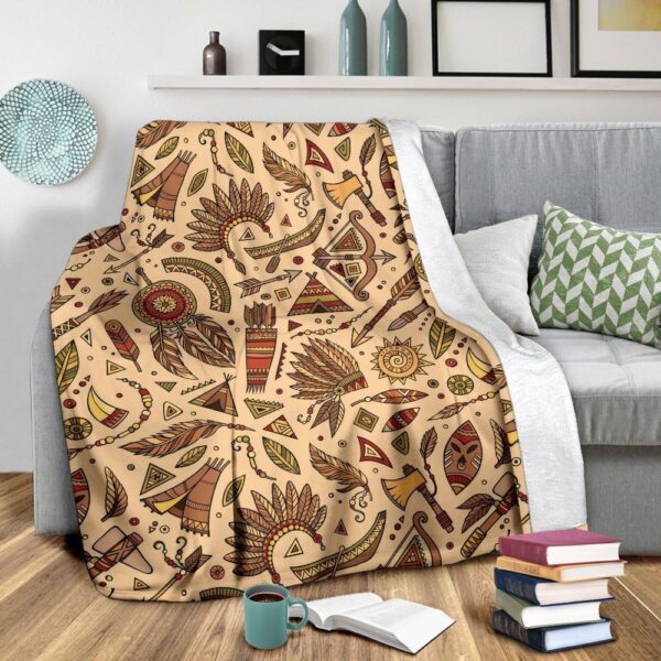 Native American Blanket, Navajo Tribal Aztec Native Indians American Print Blanket, Native Blankets