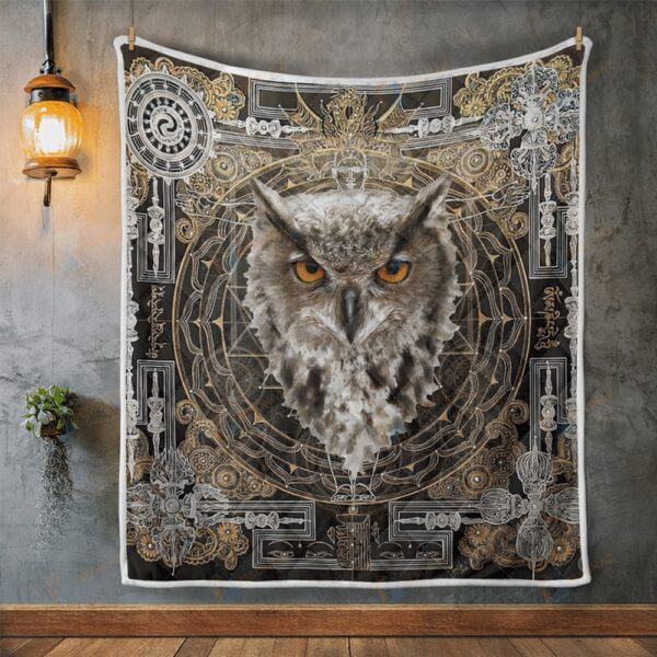 Native American Blanket, Night Owl Native American All Over Printed Blanket, Native Blankets