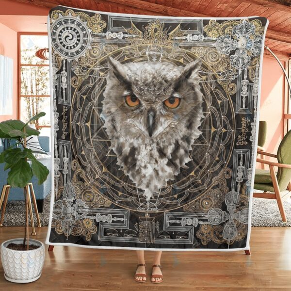 Native American Blanket, Night Owl Native American All Over Printed Blanket, Native Blankets