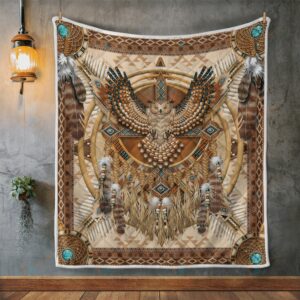 Native American Blanket, Owl Beadwork Native American…