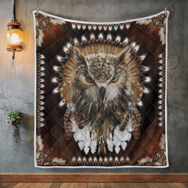 Native American Blanket, Owl Dreamcatcher Native American All Over Printed Blanket, Native Blankets