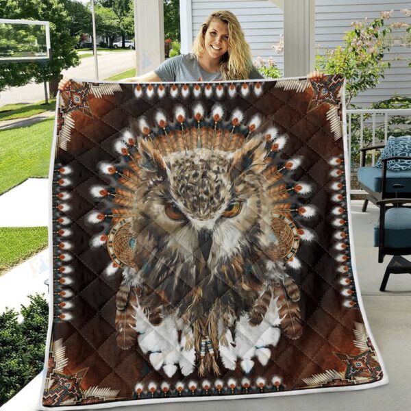 Native American Blanket, Owl Dreamcatcher Native American All Over Printed Blanket, Native Blankets