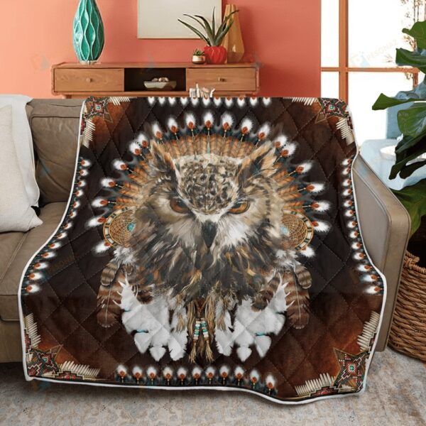 Native American Blanket, Owl Dreamcatcher Native American All Over Printed Blanket, Native Blankets