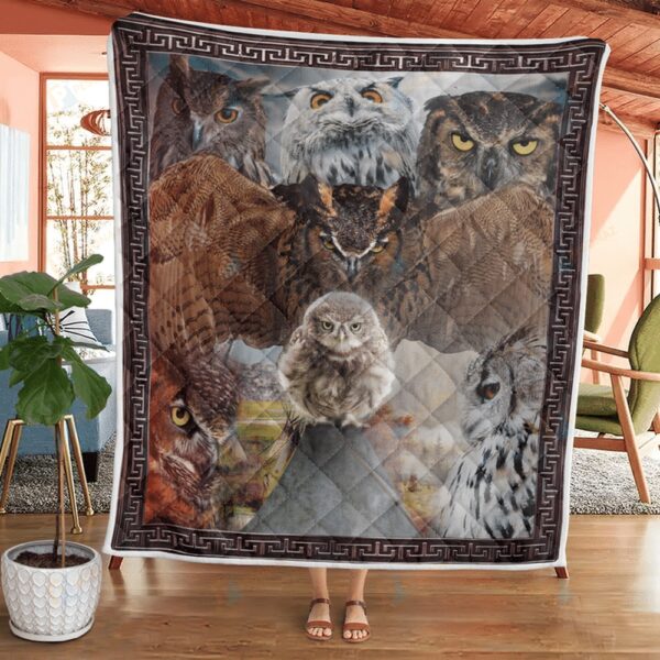 Native American Blanket, Owl Flock Native American All Over Printed Blanket, Native Blankets