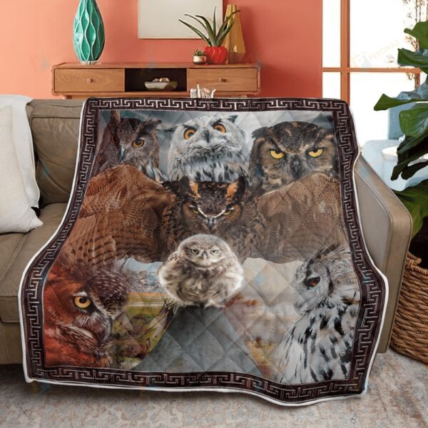 Native American Blanket, Owl Flock Native American All Over Printed Blanket, Native Blankets