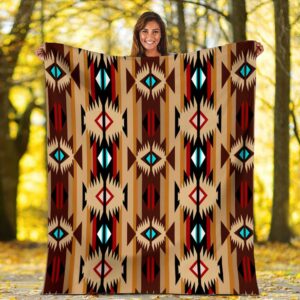 Native American Blanket, Pattern Cultural Fleece Blanket,…