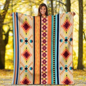 Native American Blanket, Pattern Fleece Blanket, Native…