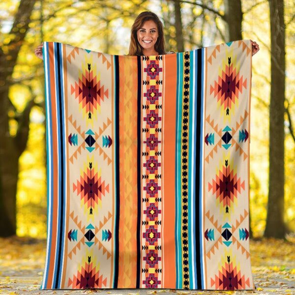 Native American Blanket, Pattern Fleece Blanket, Native Blankets