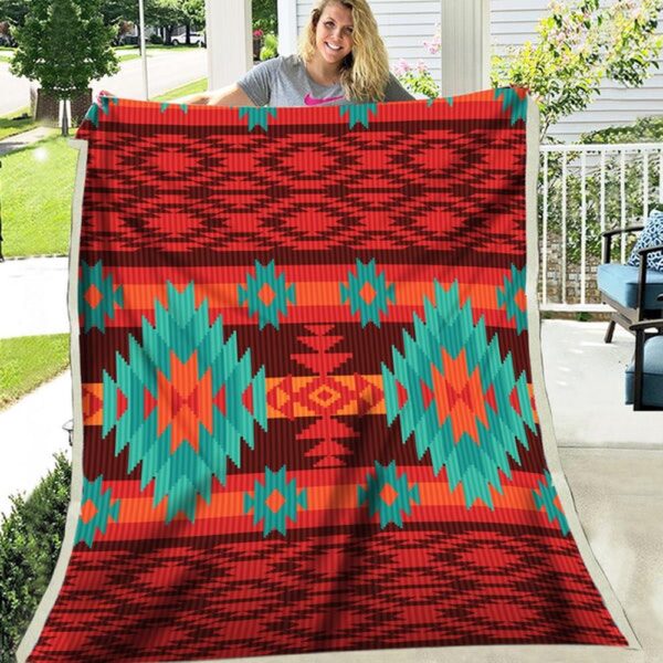 Native American Blanket, Pattern Fleece Blanket, Native Blankets