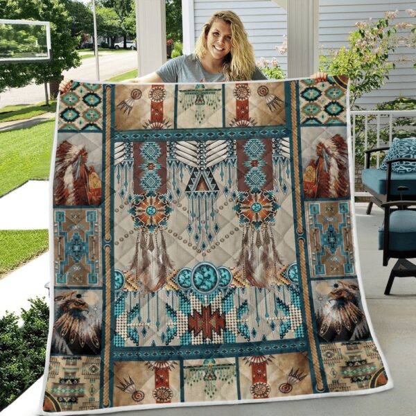 Native American Blanket, Tribal Aztec Native American All Over Printed Blanket, Native Blankets