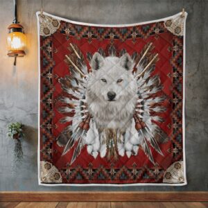 Native American Blanket, White Wolf Native American…