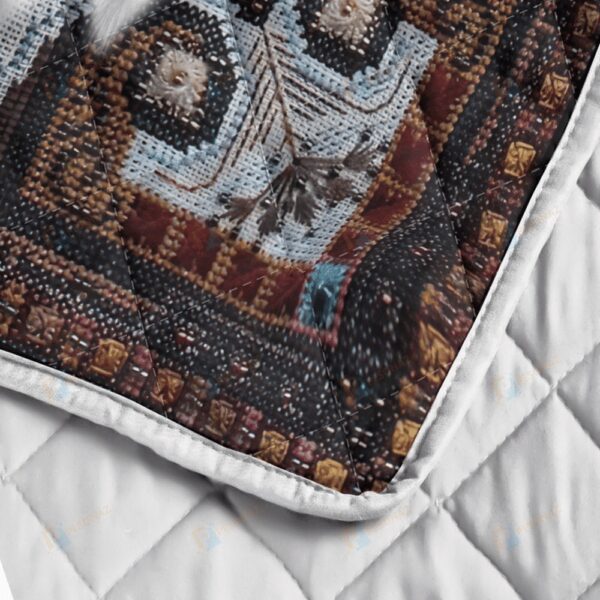 Native American Blanket, Wolf Dream Feathers Native American All Over Printed Blanket, Native Blankets