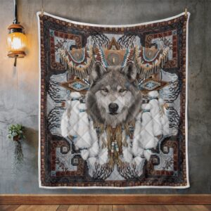 Native American Blanket Wolf Dream Feathers Native American All Over Printed Blanket Native Blankets 6 lrj0lg.jpg