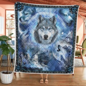 Native American Blanket, Wolf Leader Native American…