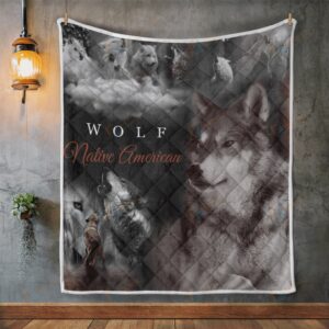 Native American Blanket, Wolf Native American All…