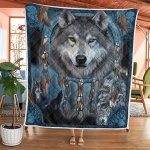 Native American Blanket Wolf Spirit Native American All Over Printed Blanket Native Blankets 1 hqstru.jpg