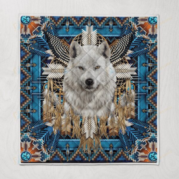 Native American Blanket, Wolf Trbe Native American All Over Printed Blanket, Native Blankets