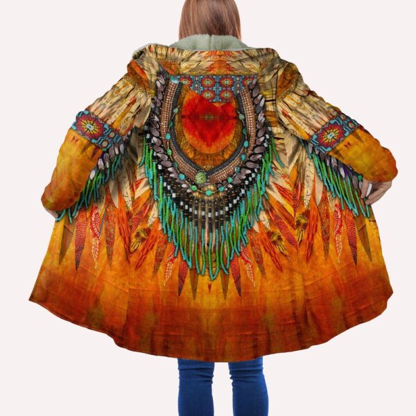 Native American Coat, Antique Decorative Pattern Native American Hooded Cloak Coat, Native American Hoodies