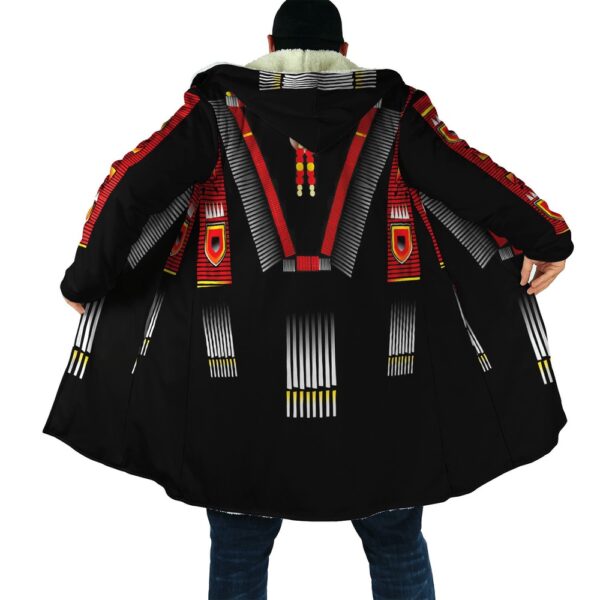 Native American Coat, Black Native American 3D All Over Printed Hooded Cloak Coat