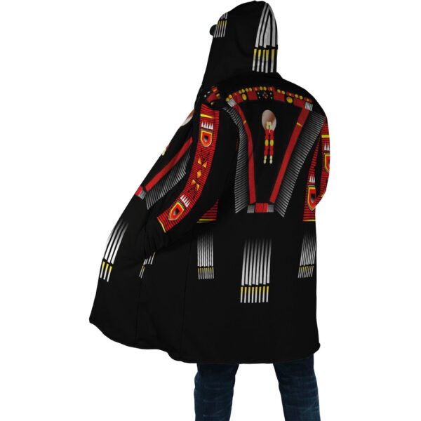 Native American Coat, Black Native American 3D All Over Printed Hooded Cloak Coat