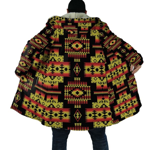 Native American Coat, Brocade Native American 3D All Over Printed Hooded Cloak Coat