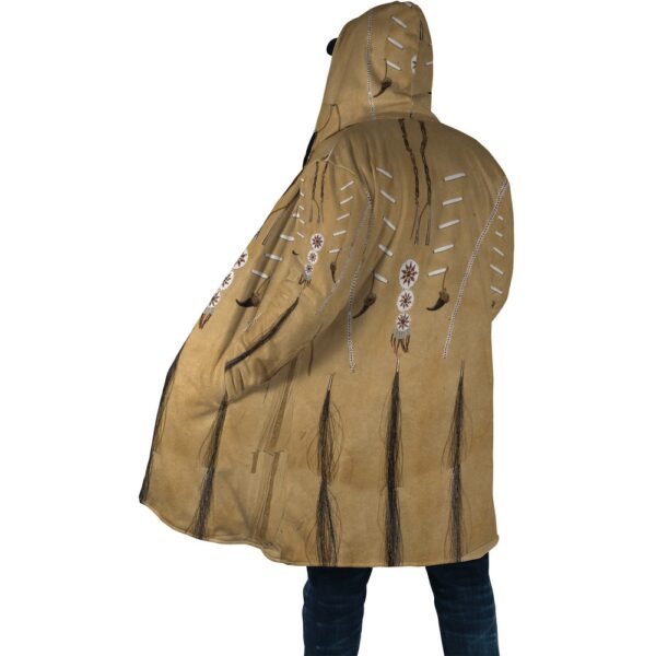 Native American Coat, Brown Native American 3D All Over Printed Hooded Cloak Coat