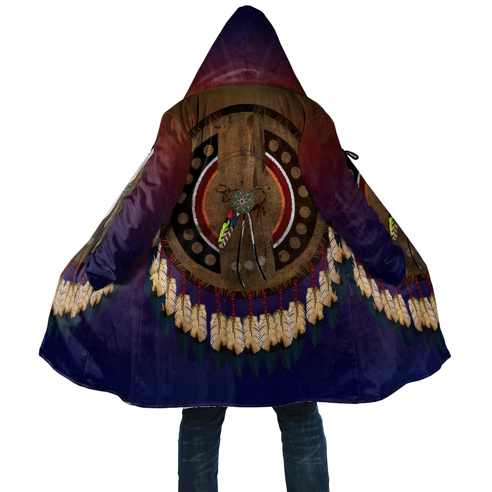 Native American Coat, Catch Bad Dreams Native American 3D All Over Printed Hooded Cloak Coat