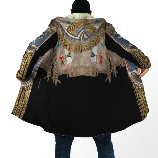 Native American Coat, Characteristic Costume Native American 3D All Over Printed Hooded Cloak Coat