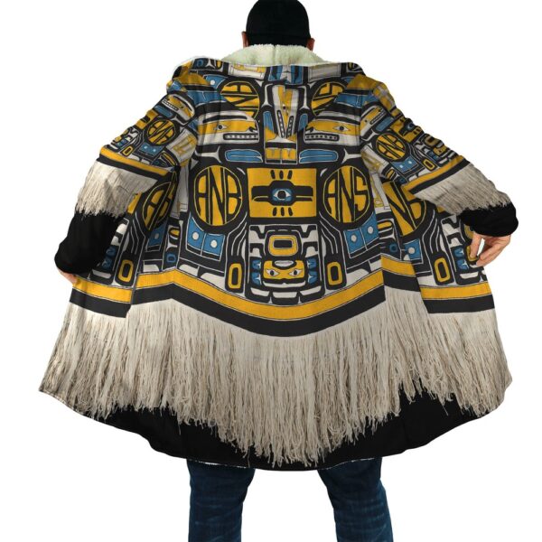 Native American Coat, Classic Pattern Native American 3D All Over Printed Hooded Cloak Coat
