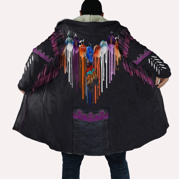Native American Coat, Cosmos Native American 3D All Over Printed Hooded Cloak Coat