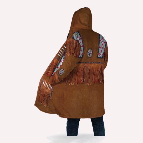Native American Coat, Cowboy Native American 3D All Over Printed Hooded Cloak Coat