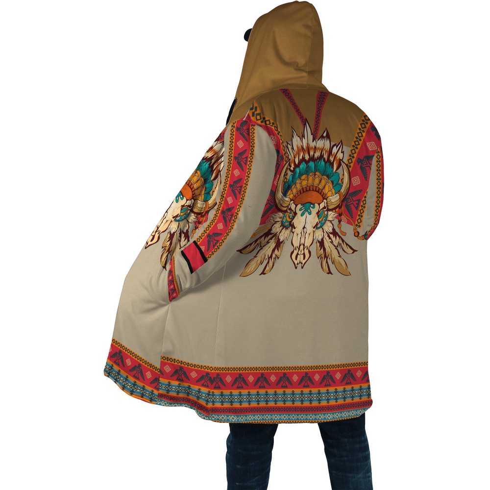 Native American Coat, Cultural Street Bliss Native American 3D All Over Printed Hooded Cloak Coat Native American Coat, Cultural Street Bliss Native American 3D All Over Printed Hooded Cloak Coat