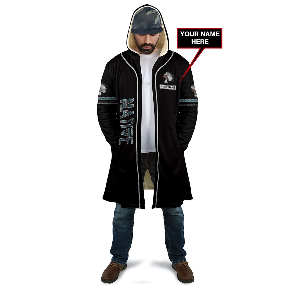 Native American Coat, Custom Name Aboriginal Hat Native American3D All Over Printed Hooded Cloak Coat Native American Coat, Custom Name Aboriginal Hat Native American3D All Over Printed Hooded Cloak Coat
