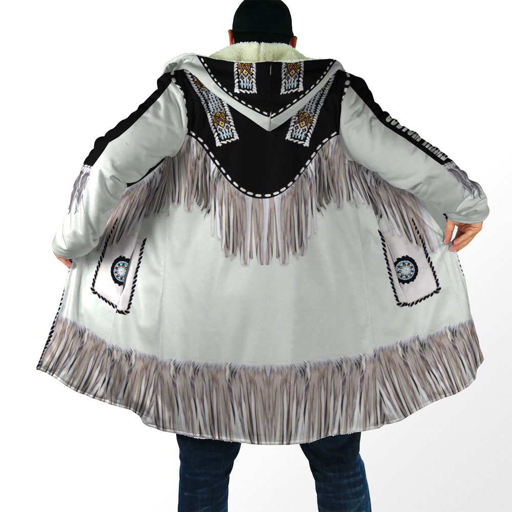Native American Coat, Custom Name Navajo Warriors Native American All 3D Over Printed Hooded Cloak Coat