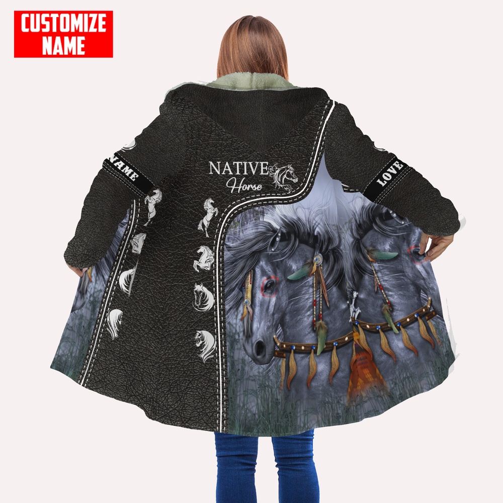 Native American Coat, Customized Name Black Native American Hooded Cloak Coat, Native American Hoodies Native American Coat, Customized Name Black Native American Hooded Cloak Coat, Native American Hoodies